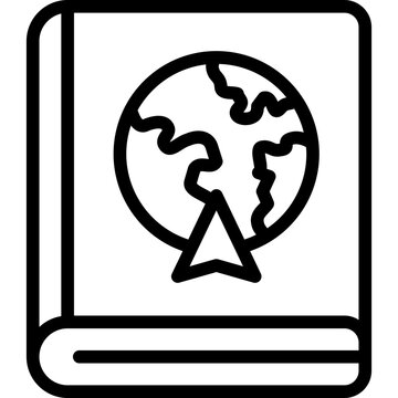 guide book icon illustration design with outline
