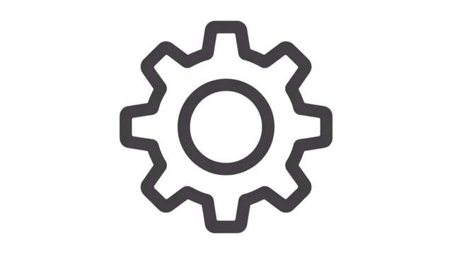 Simple gear icon with teeth in minimalist design Vector