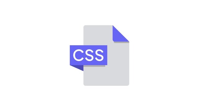 CSS File Format Icon Animation with Digital Document and Image Extension Concept. Transparent background. 4K resolution