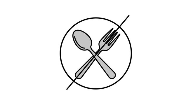 No Eating Symbol Food Sign.