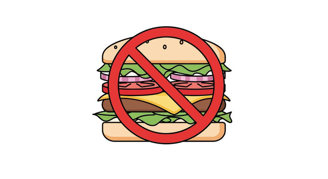No Fast Food Allowed Sign.