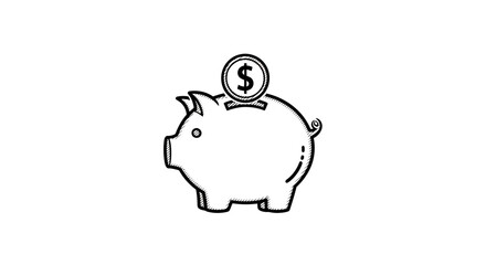 Piggy Bank with Dollar Coin. © Oktavia
