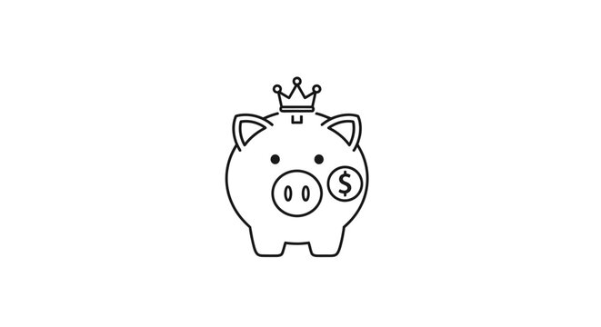Piggy Bank with Crown.