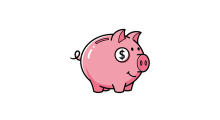 Pink Pig with Dollar Eye. © Oktavia