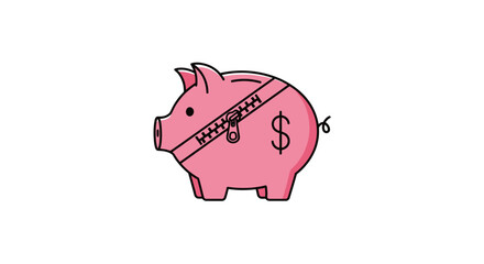 Pink Pig with Dollar Sign. © Oktavia