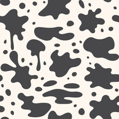 Fototapeta premium Abstract Black Ink Splats Seamless Pattern
