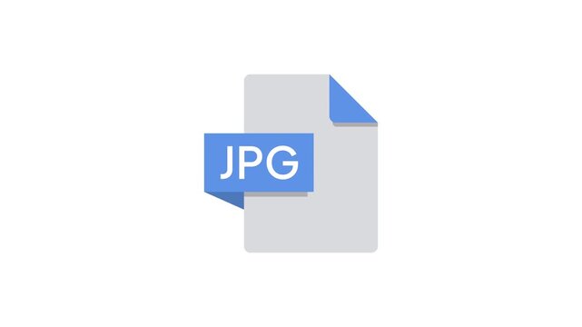 JPG File Format Icon Animation with Digital Document and Image Extension Concept. Transparent background. 4K resolution
