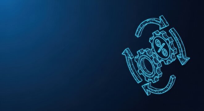 Interlocking Gears Illustrating a Digital Automation Process with Flowing Cycles