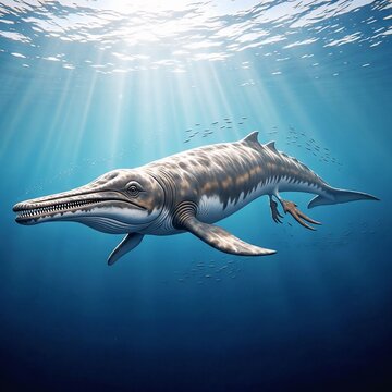 Basilosaurus Whale in Prehistoric Ocean