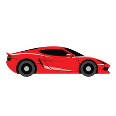 Obraz premium Sleek Red Sports Car Illustration with Dynamic Lines.