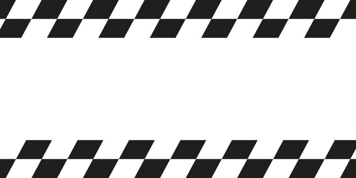 Race checker flag seamless pattern. Black and white rally texture. Vector Illustration on white background.