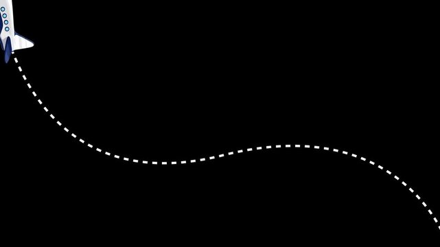 Side view of passenger airplane or aircraft with undercarriage on animation video