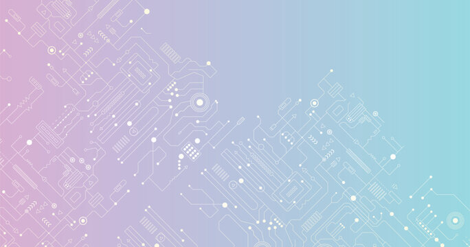 Circuit board texture for banner or poster. Abstract technology background. Vector eps10