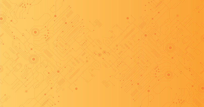 Circuit board texture for banner or poster. Abstract technology background. Electronic motherboard connection and lines. Vector illustration