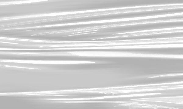 Clear stretch film texture featuring smooth wavy reflections and shiny glossy highlights. Transparent plastic packaging wrap overlay for realistic mockups. Isolated PNG cutout.