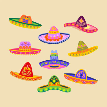 Mexican Object Sombrero Hat Illustration