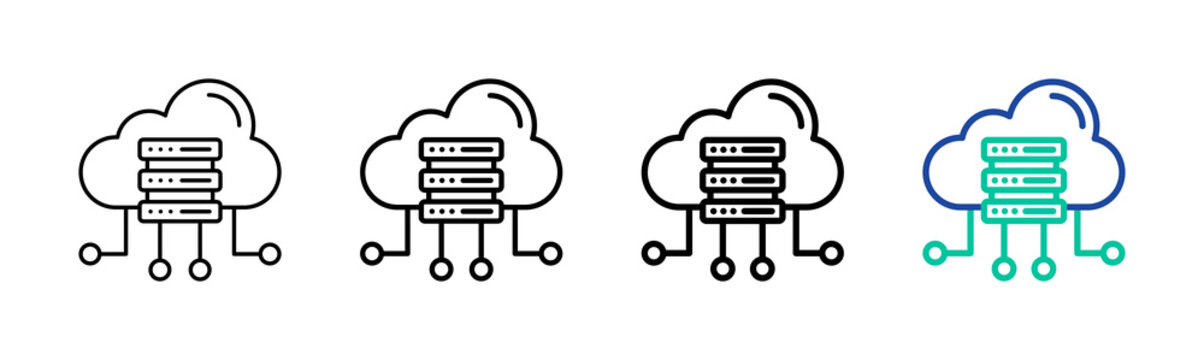 Cloud Data Icon Collection Different Style Outline