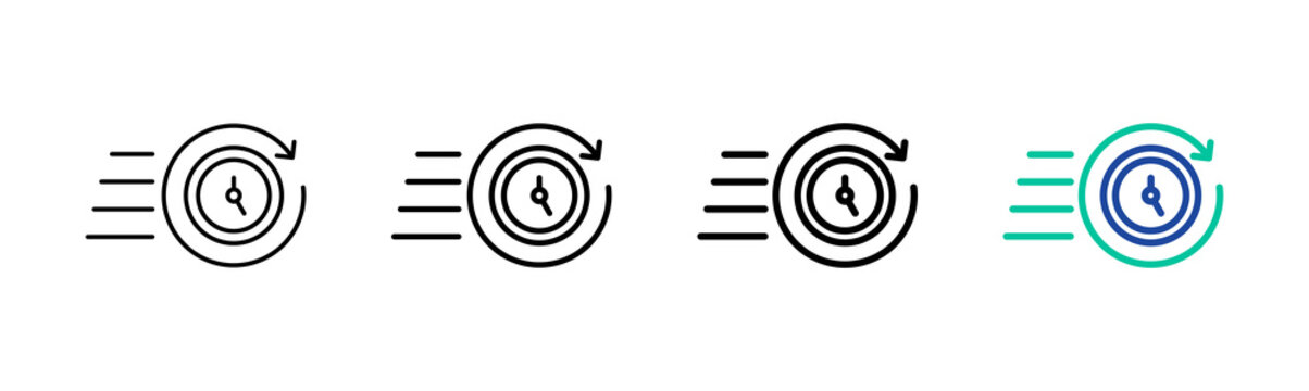 Running Time Icon Collection Different Style Outline