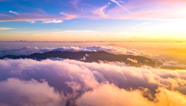 A serene aerial view of clouds at sunrise (3)