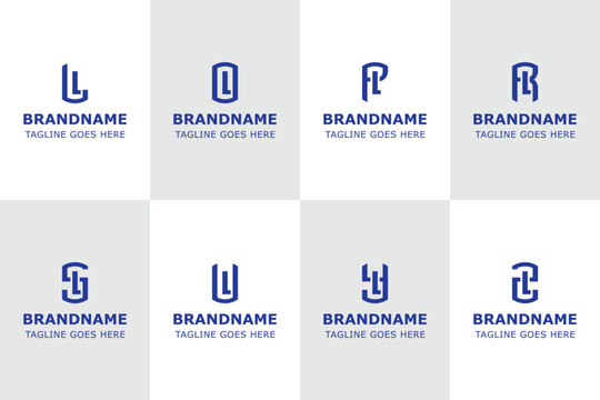 Letters LL OL PL RL SL UL YL ZL Logo Set Modern Monogram