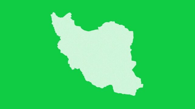 Iran static effect map pop animation green background