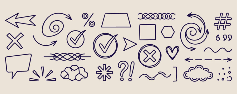 Basic geometry shape set, mathematical symbol doodle collection, minimalist line art icons, clean math vector graphics, monoline shape elements, isolated geometry art, premium math pattern, decorative