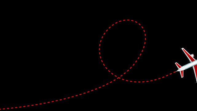 travel flying route destination. tourism and travel concept. Travel on airplane map. air plane flight route with start point. line trace on animation video
