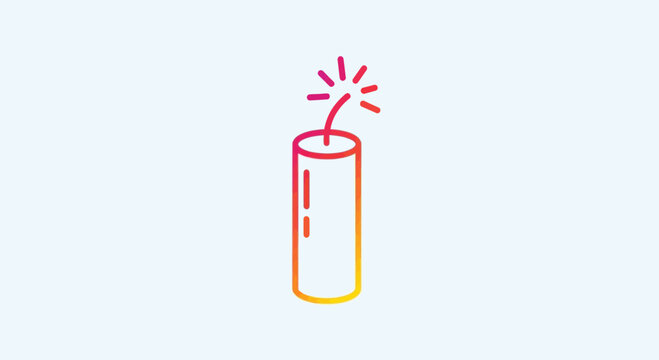 Dynamite stick with lit fuse, concept of explosion, danger, and energy