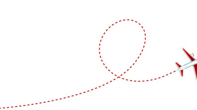 travel flying route destination. tourism and travel concept. Travel on airplane map. air plane flight route with start point. line trace on animation video