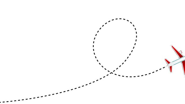 travel flying route destination. tourism and travel concept. Travel on airplane map. air plane flight route with start point. line trace on animation video