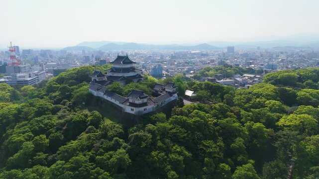 「初夏の和歌山城空撮」和歌山県和歌山市 Aerial View of Wakayama Castle in Early Summer &ndash; Wakayama City, Japan