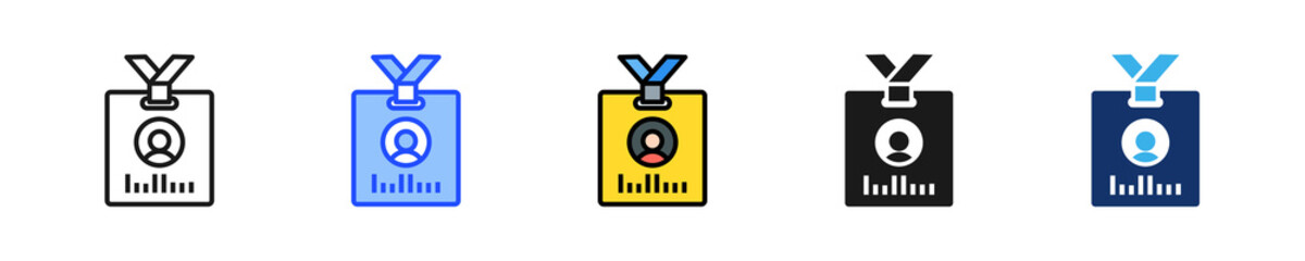 Attendee Card Icon Collection With Multiple Styles © Zero_wing