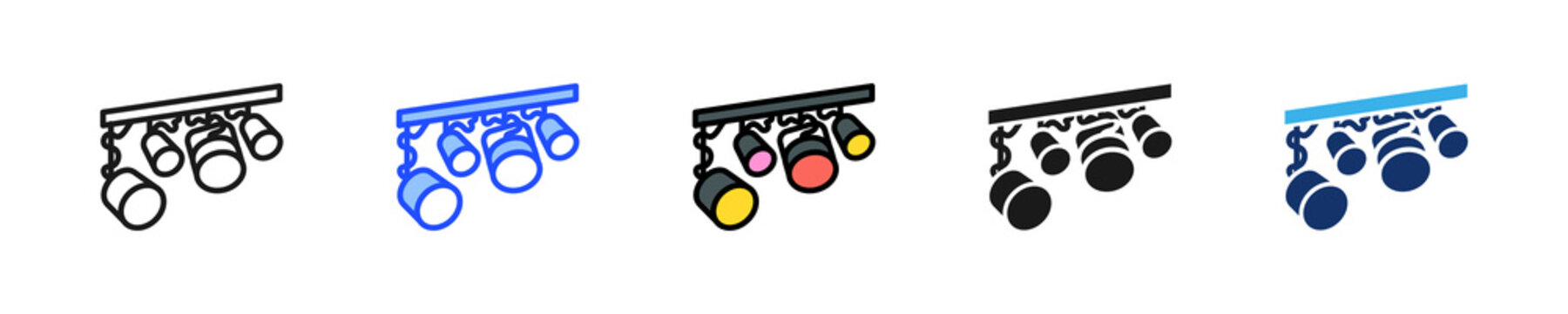 Lighting Setup Icon Collection With Multiple Styles