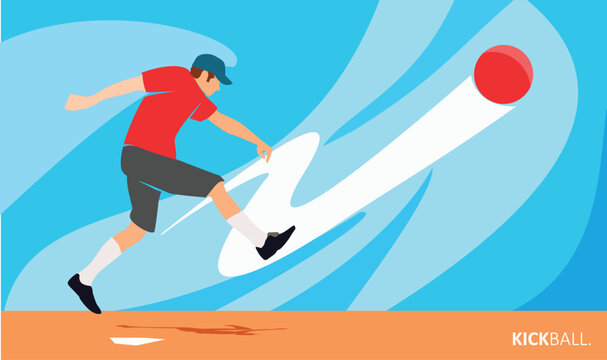 Great attractive editable and memorable vector kickball poster for competition and tournament event