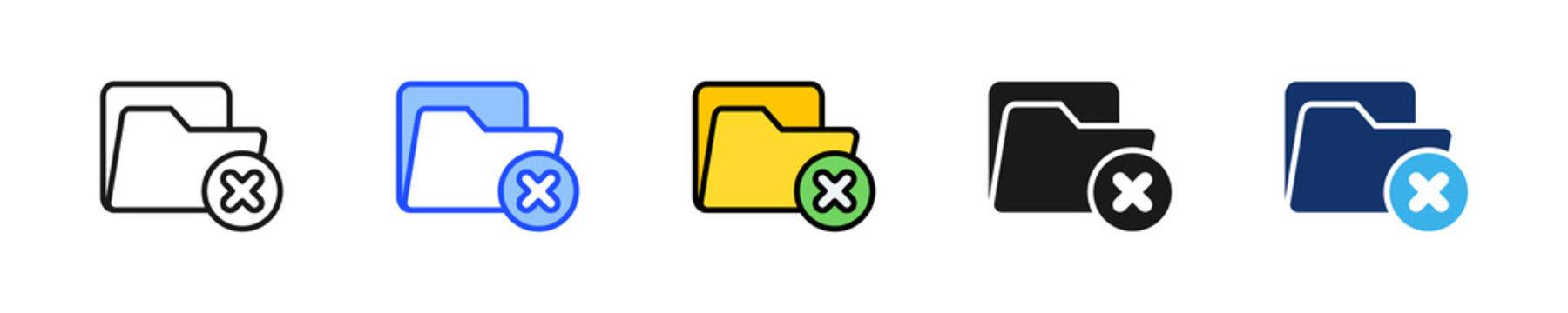 Folder X Icon Collection With Multiple Styles