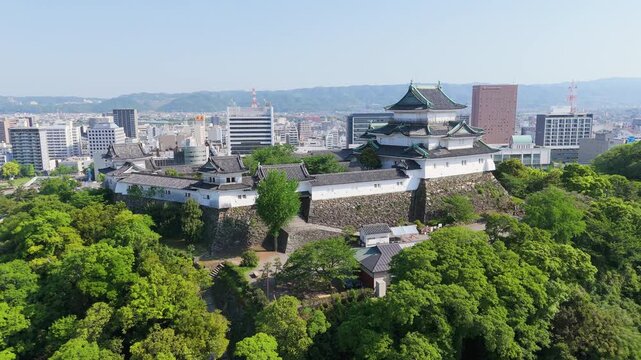 「初夏の和歌山城空撮」和歌山県和歌山市 Aerial View of Wakayama Castle in Early Summer &ndash; Wakayama City, Japan