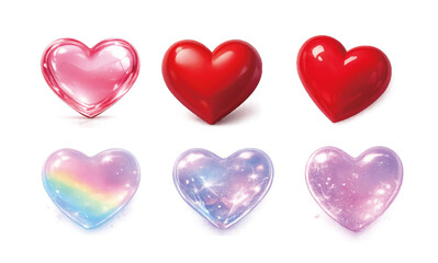 Fototapeta premium lovely Heart 3d Icon Collection