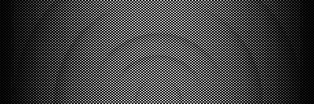 Black and white halftone pattern background with gradient effect. Creative dots texture for pop art, comic style, or industrial graphic design.