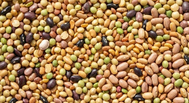 Colorful Mix of Dried Legumes and Beans.