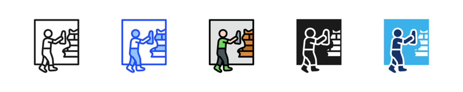 Wall Repair Icon Collection With Multiple Styles