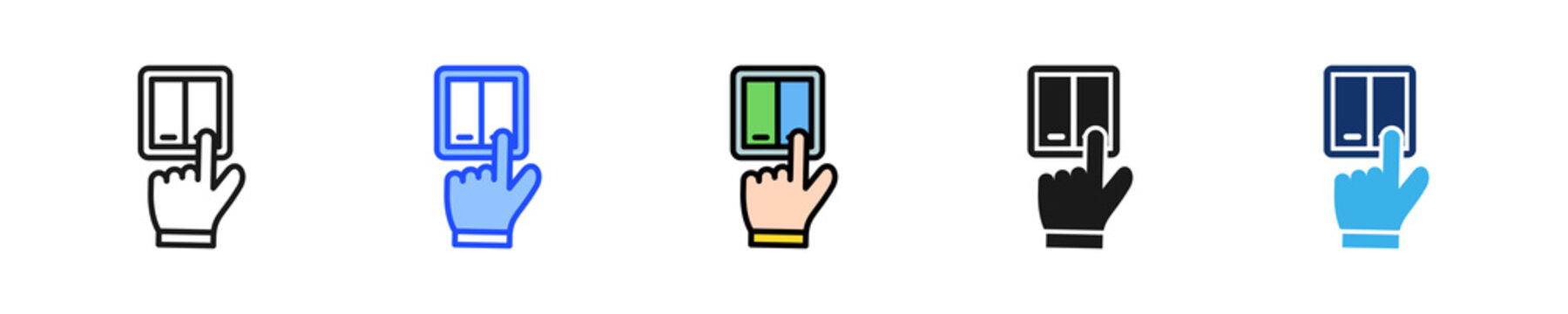 Light Switch Icon Collection With Multiple Styles
