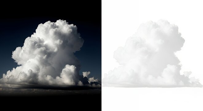 Cloud formations in dark and white background