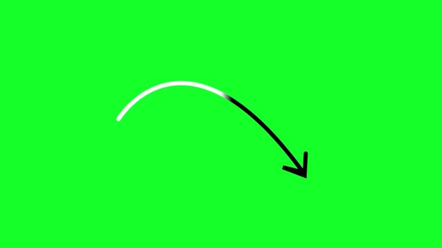 Bold Direction Arrow Animation Black and White, High Contrast Moving Pointer Overlay for Video Editing & UI Design