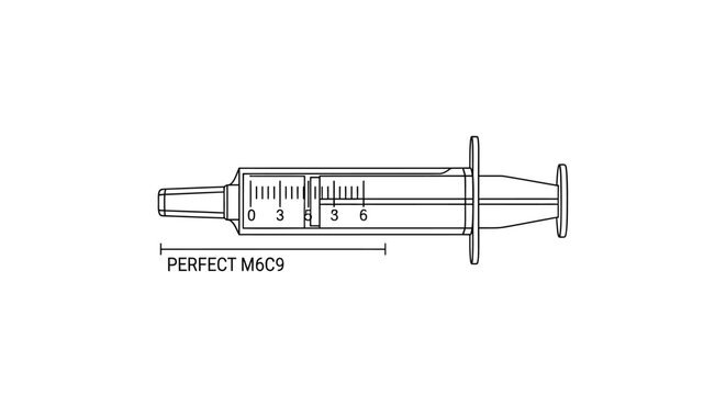 Medical Syringe Line Art Illustration
