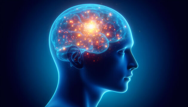 3D Anatomy Illustration Illustration of Human Brain Activity
