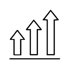 Fototapeta premium Growth Arrow Line Icon Business Progress Increase Success and Upward Trend Concept