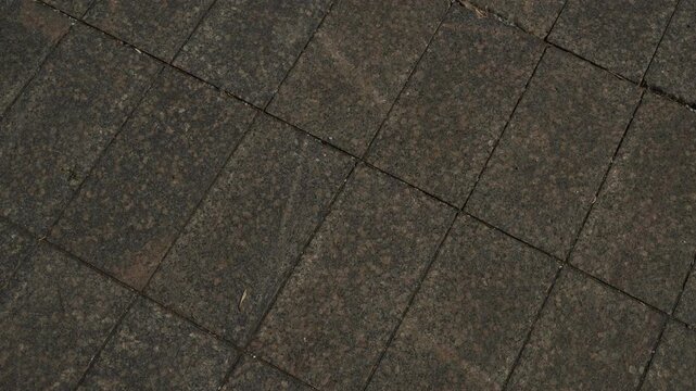 Bus stop asphalt. Morning.