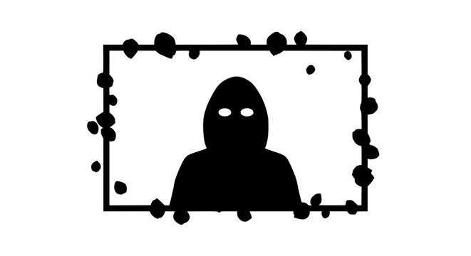 Silhouette of a Mysterious Hooded Figure in a Frame