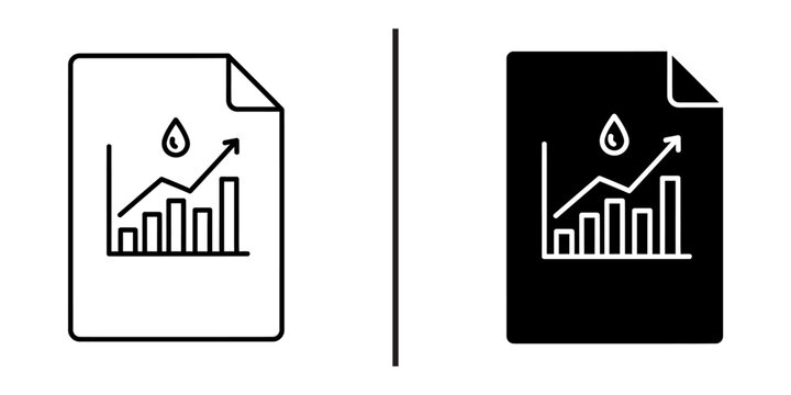 Medical data report with blood chart analysis line and silhouette icon.