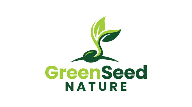 Green Seed Nature Logo Design.